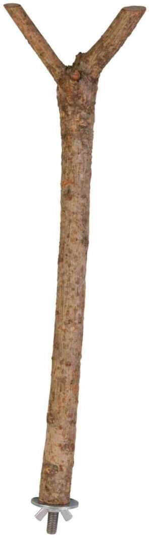 TRIXIE Sitzstange Y-Form, Schraubbefestigung, Rindenholz, 35 cm / Ø 18 mm