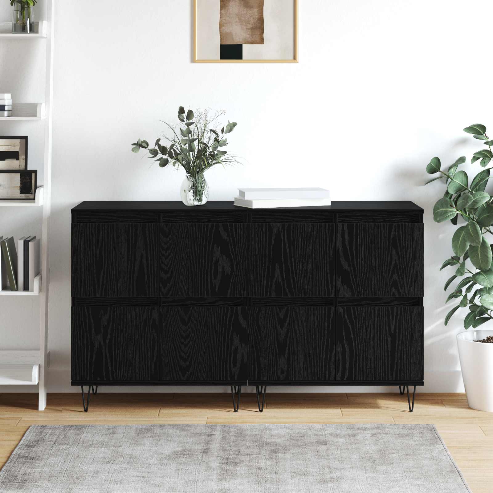 vidaXL Buffets 2 pc Chêne noir