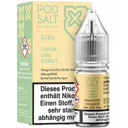 Lemon Lime Sorbet NicSalt Liquid by Pod Salt Xtra 10ml / 20mg