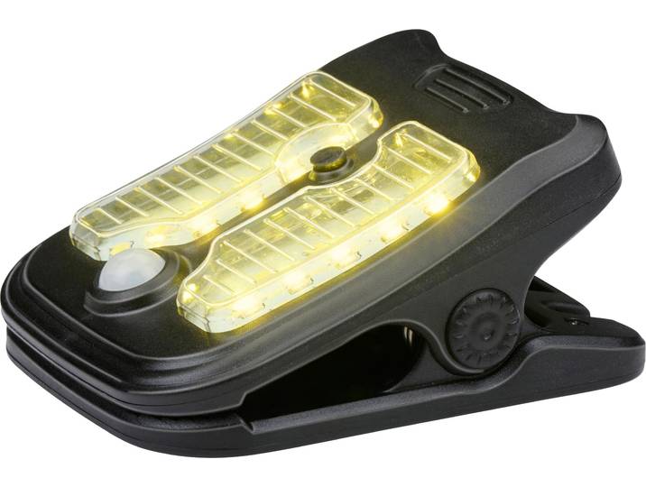 Grundig Gartenleuchten Solar Clip Lampes solaires de jardin avec capteur de mouvement - Lampe de jardin LED avec lumière blanche froide et chaude - Durée de vie de la pile 6-8 heures - Noir