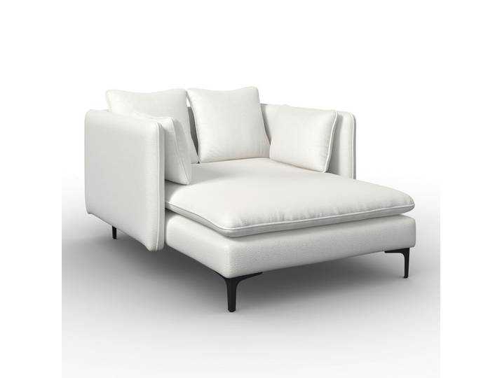 Chaiselongue Sandy Cremeweiß Chenille