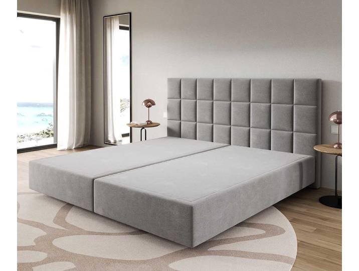 Boxspringgestell Dream-Fine Mikrofaser Grau 200x200 cm, Boxspringbetten