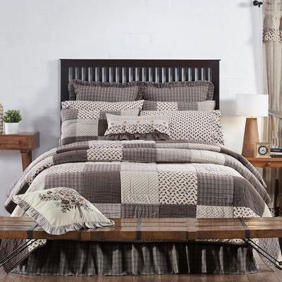 Vhc Brands Florette Patchwork Quilt Brown, California King, Brown