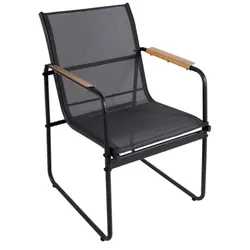 Lex Lounge Sessel Gartenstuhl Gartenmöbel Stahl schwarz Metallrahmen