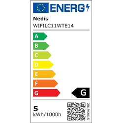 Nedis, Leuchtmittel, SmartLife Vollfärbige LED-Lampe Wi-Fi E14 350 lm 4.5 W RGB / Warmweiss 2700 K An (E14, 350 lm)