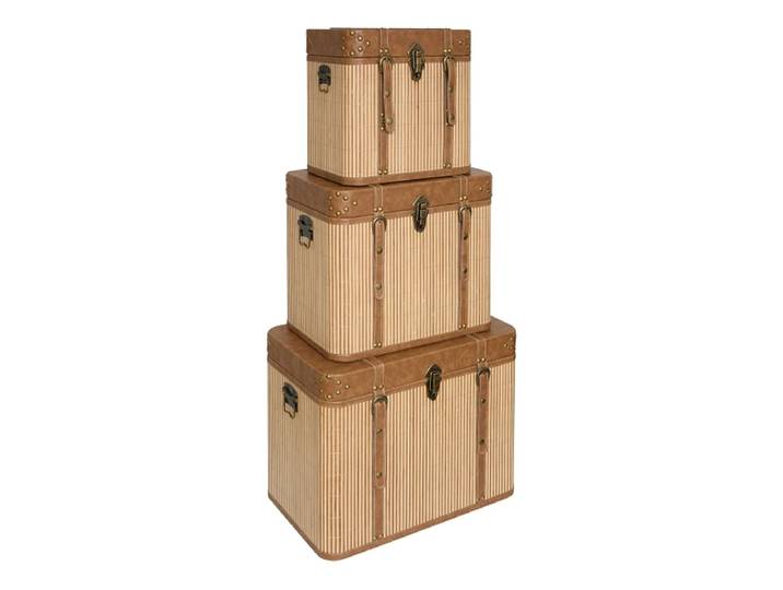 3er-Set Truhen rotbraun 26.3x36.3x35.3cm