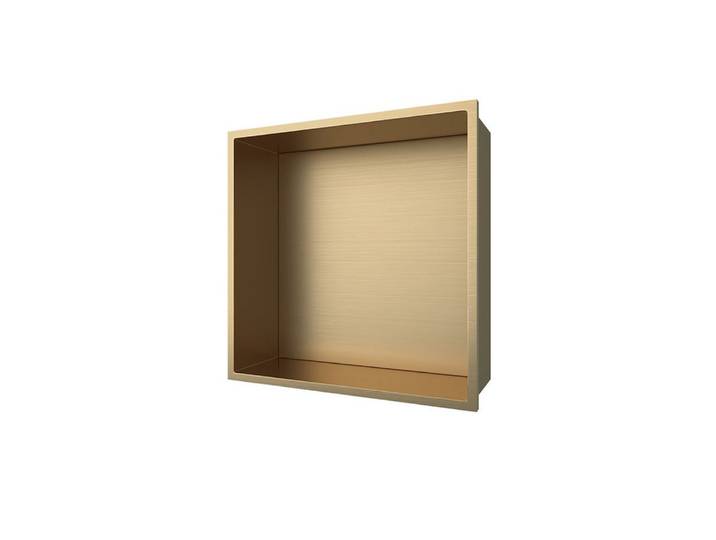 Aloni Regalaufsatz HEC30BG, (1-St), Aloni Wandnische Edelstahl gold gebürstet rostfrei 305x305x100mm