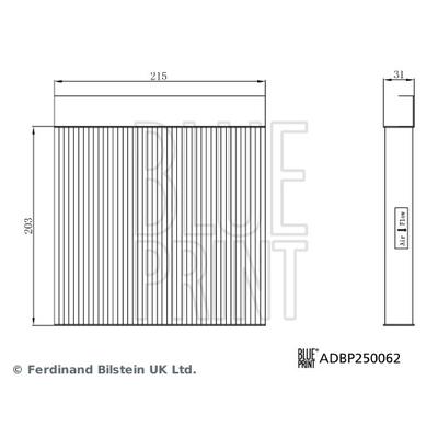 BLUE PRINT Filter, Innenraumluft ADBP250062 für MG