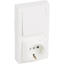 Legrand 086067L OTEO Kombination Wechselschalter/Schutzkontaktsteckdose, Aufputz, Farbe: Weiß
