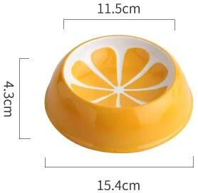 Uplift Picks Cute Ceramic Cat Food Bowl FFruit Ceramic Pet Bowl For Cats And Small Dogsor Small Pets orange