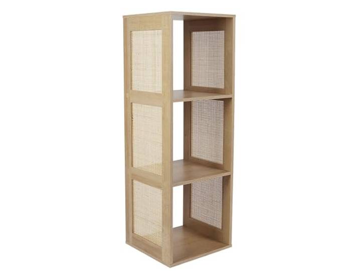 HOME DECO FACTORY Rangement Modulable 3 Cases en Rotin Design Aéré Marron Rotin\, rangement modulable\, 3 cases\, design aéré\, salon chambre entrée\, naturel et pratique\, 34x99x32 cm\, marron