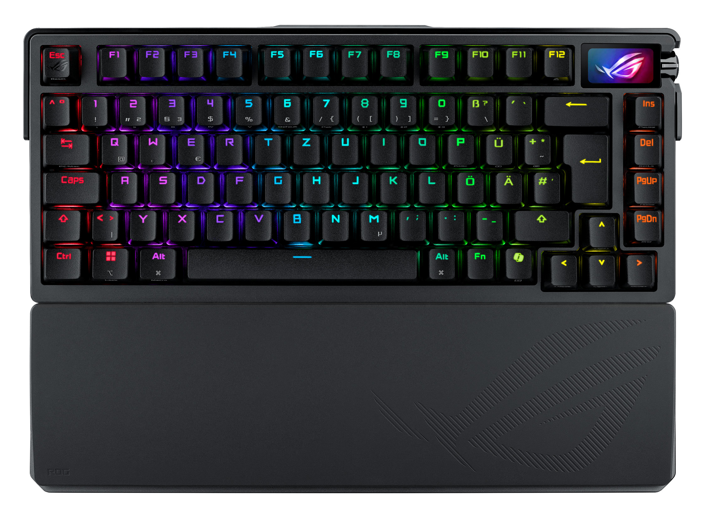 ASUS ROG Azoth Extreme 75% Gaming Tastatur kabelgebunden / kabellos (Bluetooth / Funk), Schwarz