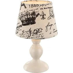 Tischleuchte Nachttischlampe Schlafzimmerleuchte Tischlampe kaffeefarben Textil Wohnzimmerlampe, Metall, 1x E14, DxH 17 x 28 cm