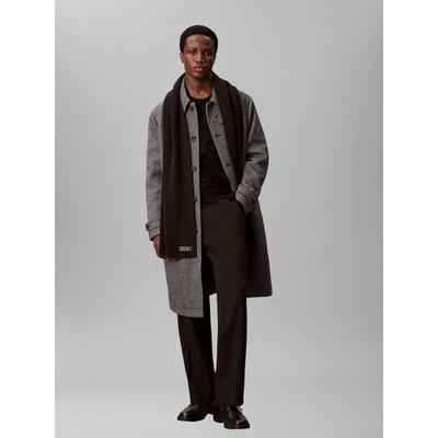 Modetuch CALVIN KLEIN JEANS "PATCH CHUNKY RIB COTTON SCARF", Damen, schwarz, Strick, Baumwollmischung, unifarben, Modetücher, mit Kaschmir, klassisches unifarbenes Design