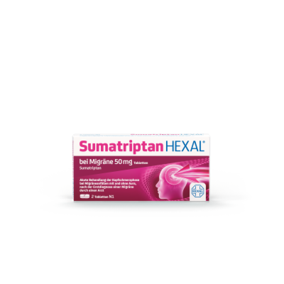 Hexal AG SUMATRIPTAN HEXAL bei Migräne 50 mg Tabletten 2 St 14286589