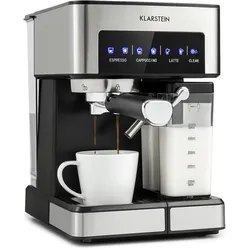 Arabica Comfort Siebträgermaschine 1350W 20 Bar 1,8l Touch-Bedienfeld