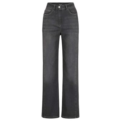 Regular-fit-Jeans GOLDNER "Denimhose VERA mit weitem Beinverlauf", Damen, Gr. 40, N-Gr, grau, Obermaterial: 83% Baumwolle CO. 15% Polyester PES. 2% Elasthan EL., Jeans, schlankmachende Seitenteile