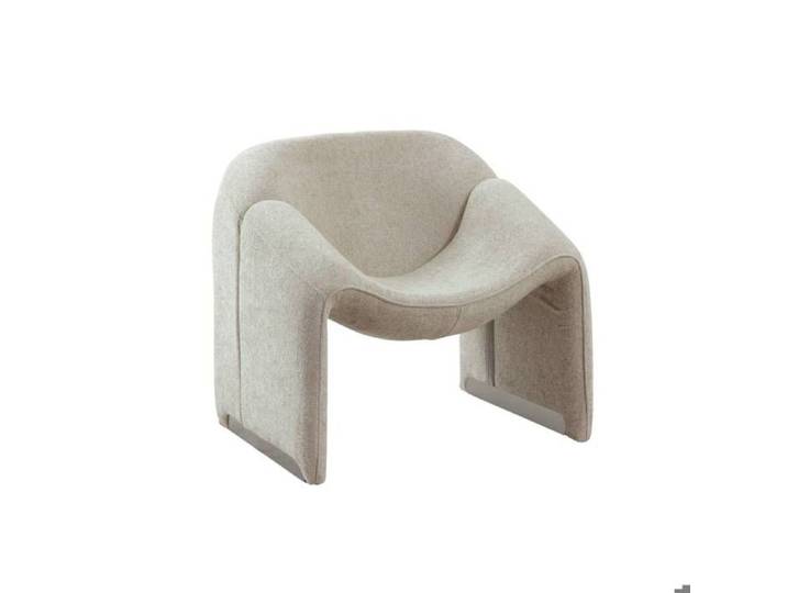 Fauteuil confort en tissu écru Théa