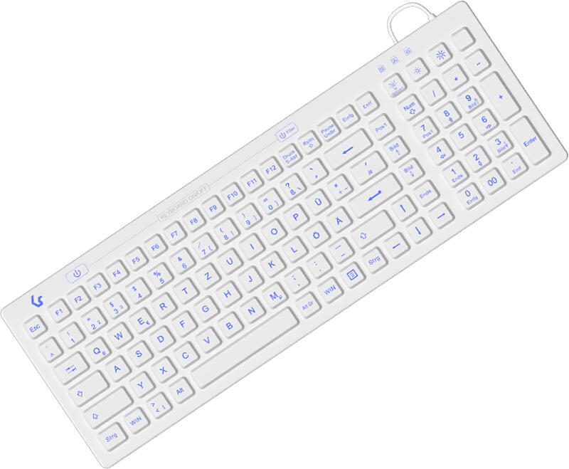 KeySonic KSK-6031INEL kabelgebundene Hygienetastatur - QWERTZ DE - weiß 60886