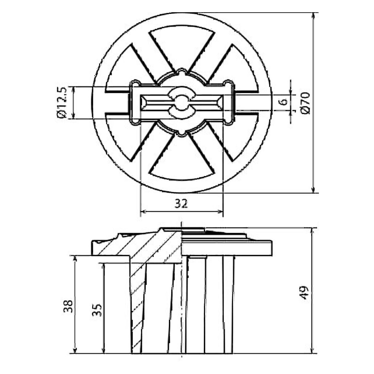 Dehn Schutzkappe PVC Rd 10mm/Fl 30x3,5mm 478 099 (478099)