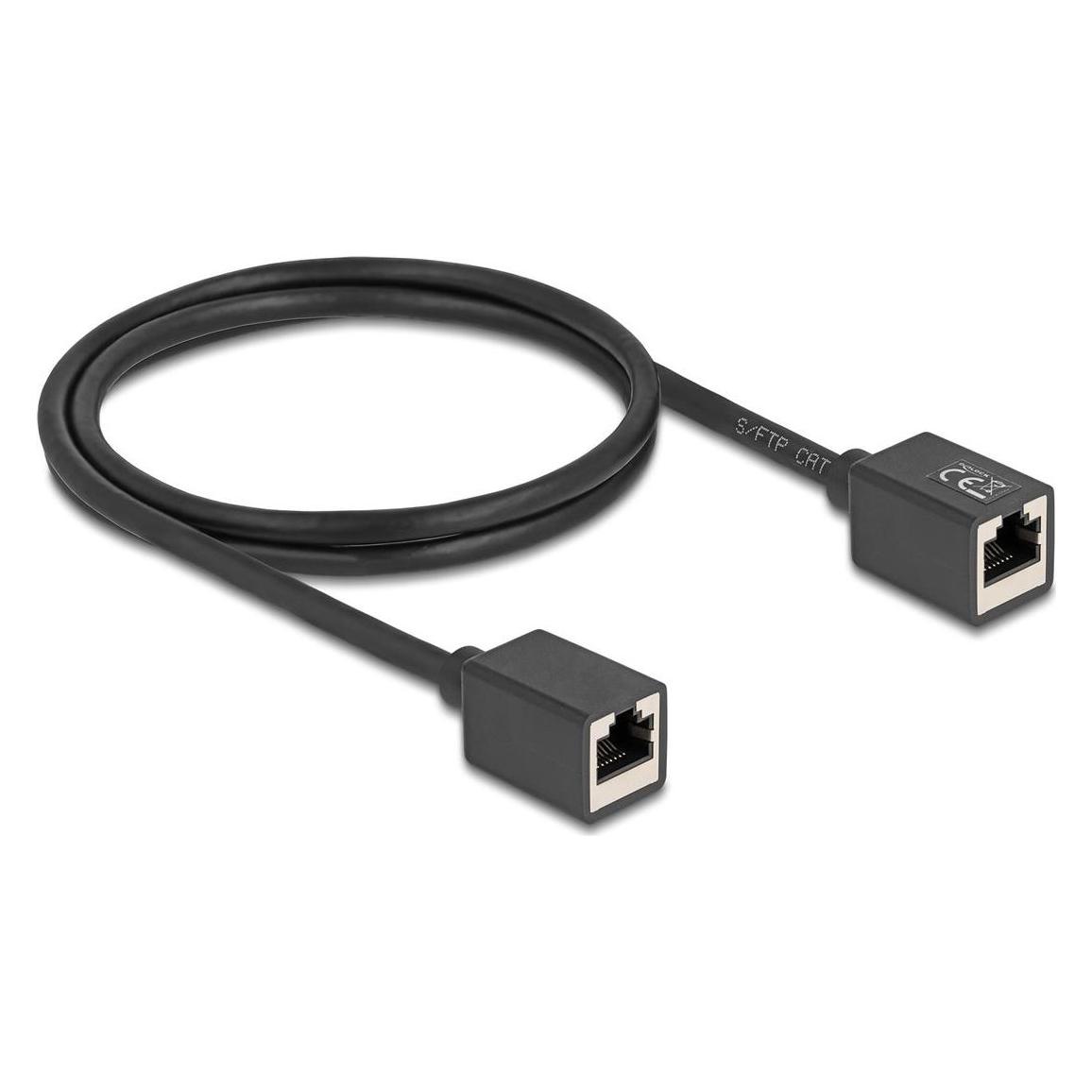 Delock Netzwerk Verlängerungskabel Kupplung RJ45 Buchse zu R (CAT6a, 1 m) (90325)