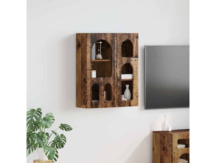 vidaXL Hängeschrank Hängeschrank mit Regal Altholz 59 x 20 x 71,5 cm Holzwerkstoff