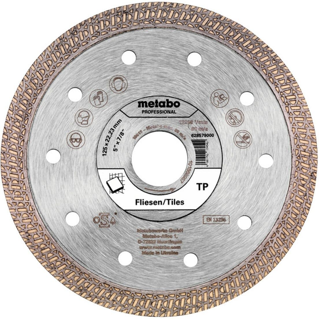 Metabo Diamanttrennscheibe 125x22,23mm, "TP", Fliesen "professional" (628579000)