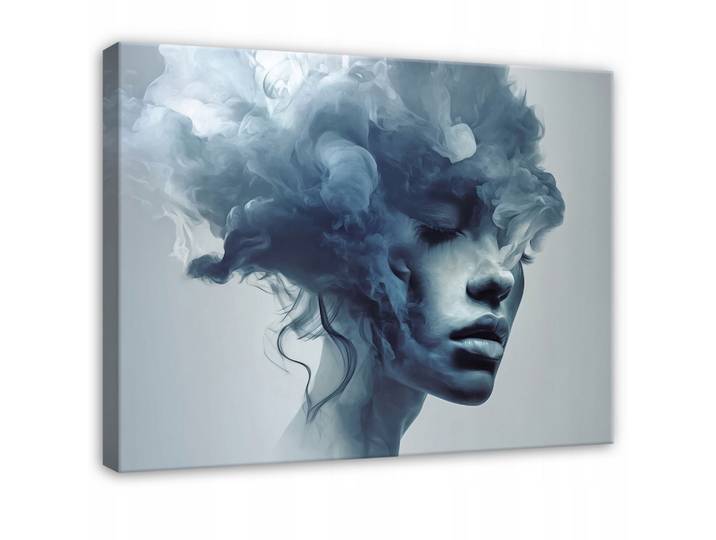 LEINWANDBILD Frau Gesicht Blau 100x70 cm