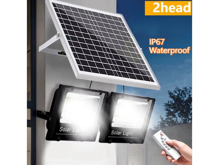 2 têtes Led lumière solaire haute luminosité projecteur étanche extérieur applique de jardin avec panneau solaire en aluminium pour applique de jardin
