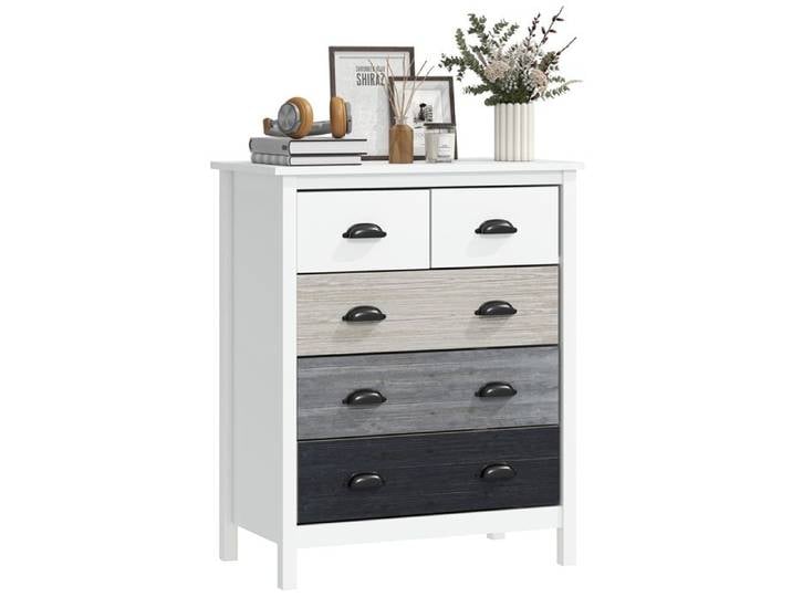 Commode 5 tiroirs meuble de rangement avec poignées 70 x 38 x 85 cm blanc
