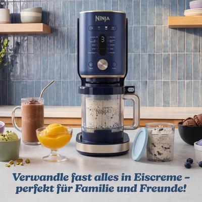 NINJA Eismaschine "NC601EU Ninja CREAMi XL 11-in-1 Ice Cream Maker – Navy", blau (marineblau), B:20,96cm H:42,55cm T:32,08cm, Eismaschinen