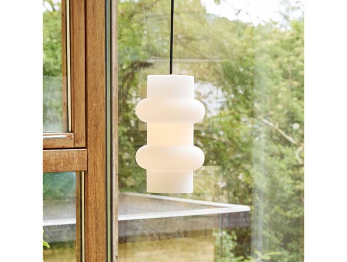 Suspension Pilule Double, blanc mat, Ø 15 cm - Hübsch - Salon / séjour - Scandinave - Verre - À ampoule unique