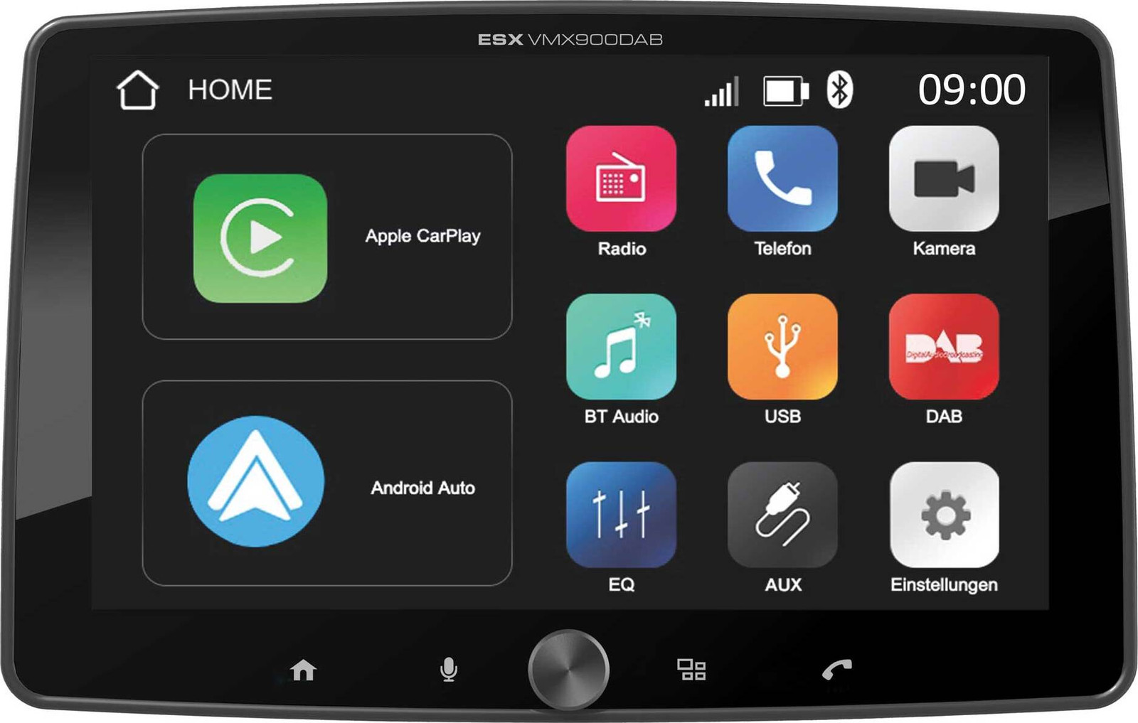 ESX VMX1000DAB Android Autoradio, zwart, 1 DIN, 320 watt, 4 kanalen, 80 watt per kanaal