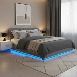 LED Polsterbett Tröstiar 180x200 cm Leinen Anthrazit [en.casa]