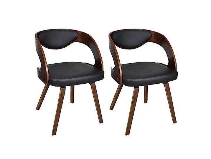 vidaXL Esszimmerstühle 2 STK. Braun Kunstleder