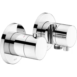 Keuco Plan Blue Brausethermostat 53953011221 chrom, 2 Verbraucher, mit Wandanschlussbogen und Brausehalter