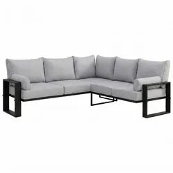 LOUNGEECKTEIL Verdino 2R2 mit Metallrahmen 215 cm Hellgrau