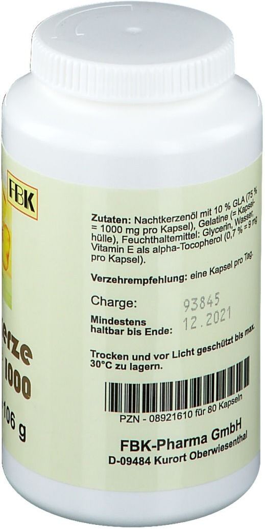 FBK Nachtkerze Bioxera 1000 Kapseln 80 St