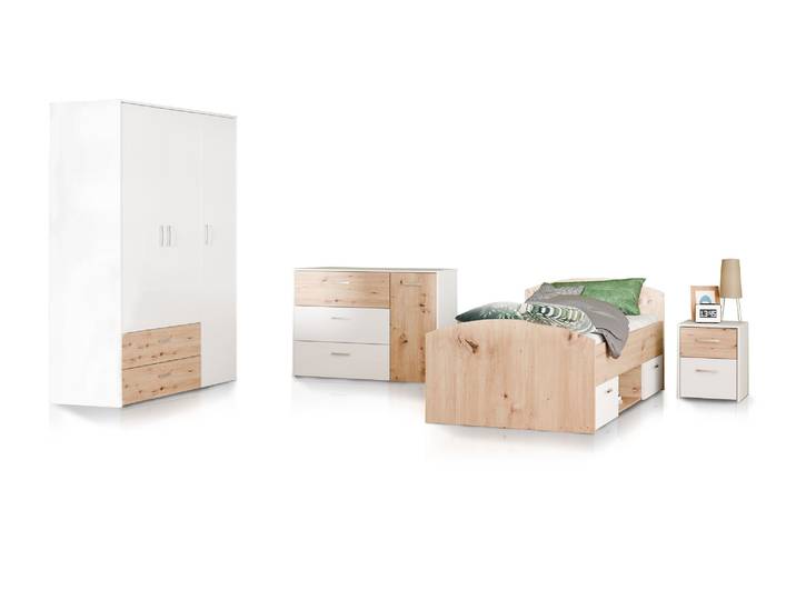 CARLITO 4-teiliges Jugendzimmer, Material Dekorspanplatte