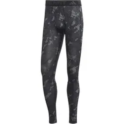 ADIDAS Herren Tight Techfit Allover Print Training, Größe XXL in Grau Grau