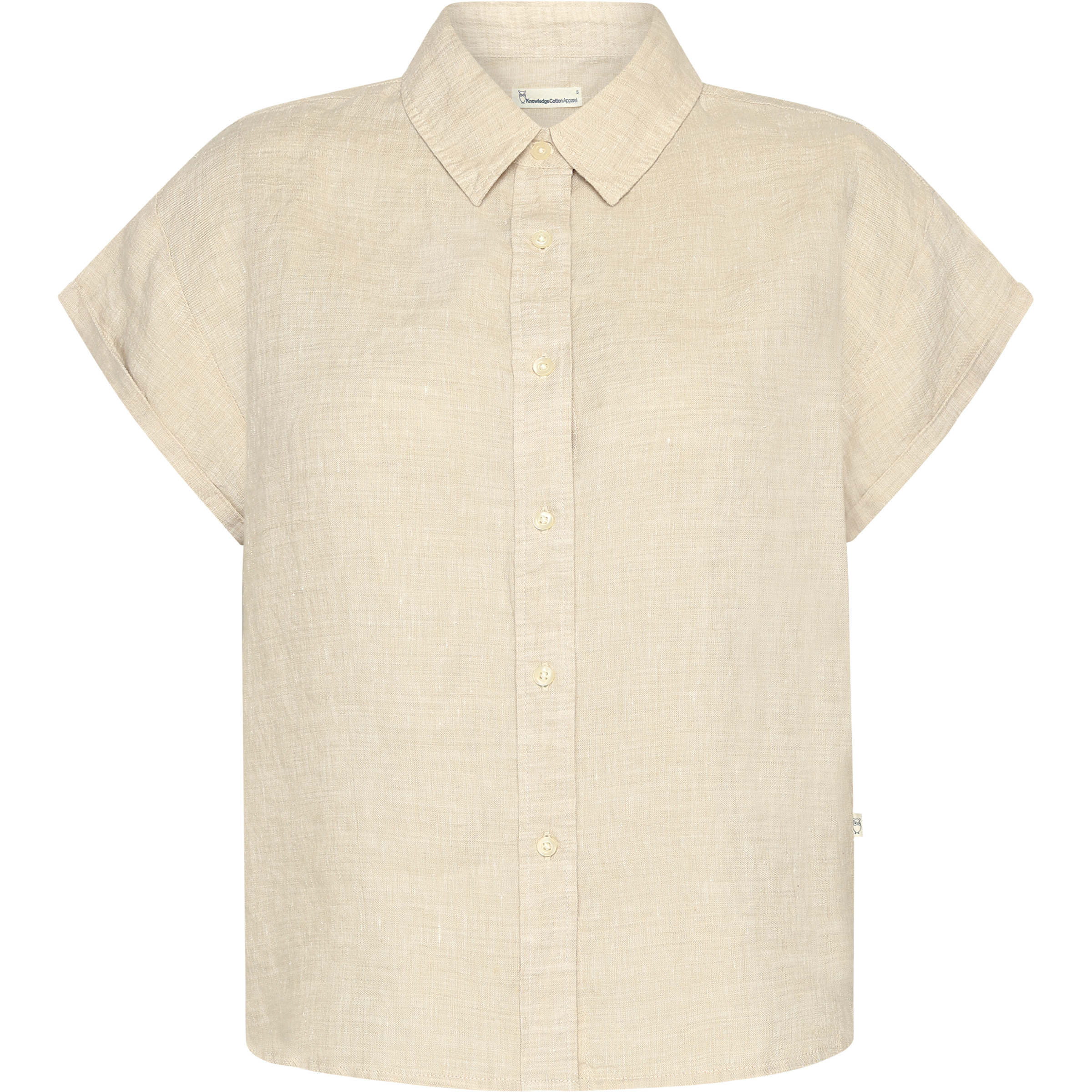 KnowledgeCotton Apparel Aster Fold Up Linen Damen Blusen beige Größe L Lifestyle Hautfreundlich