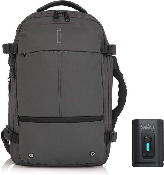 Vakuum-Reiserucksack - Grau - 49 cm - Wasserdichter Reisekoffer mit Laptopfach und TSA-Schloss - Für Reisende