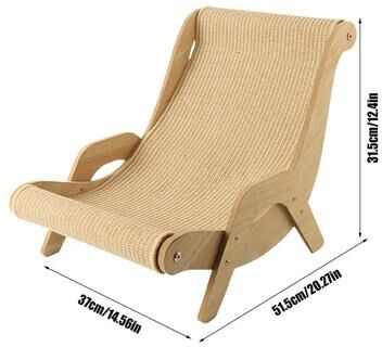 Inspire Essentials RoyalPaws Sisal Cat Lounge Chair Wooden Cat Scratcher Bed sisal Cat Chair l