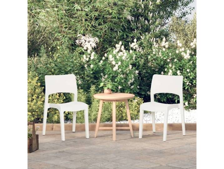SALE 2025 Chaises de jardin - lot de 2 - Fauteuils de Jardin Blanc Polypropylène - 50x51x82 cm 8 5 Kg 6571