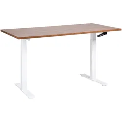SCHREIBTISCH braunweiß 160/72 cm manuell höhenverstellbar Destin III