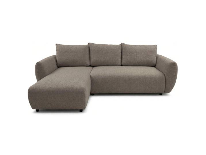 Selsey Eckschlafsofa Zordo Hellbrauner Chenille Links MIT Zwei Bettkästen, Hellbraun, Kunststoff, Ottomane links,L-Form, 256x170 cm, Wohnzimmer, Sofas & Couches, Wohnlandschaften, Ecksofas