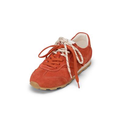 Sneaker MARC O'POLO "mit zweifacher Schnürung", Damen, Gr. 39, rot (rusty orange), Obermaterial: 100% Leder, Schuhe Sneaker