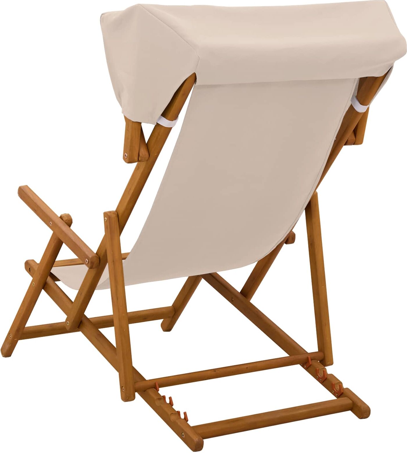vidaXL Chaise Longue 3 Position Bois d'eucalyptus massif Beige