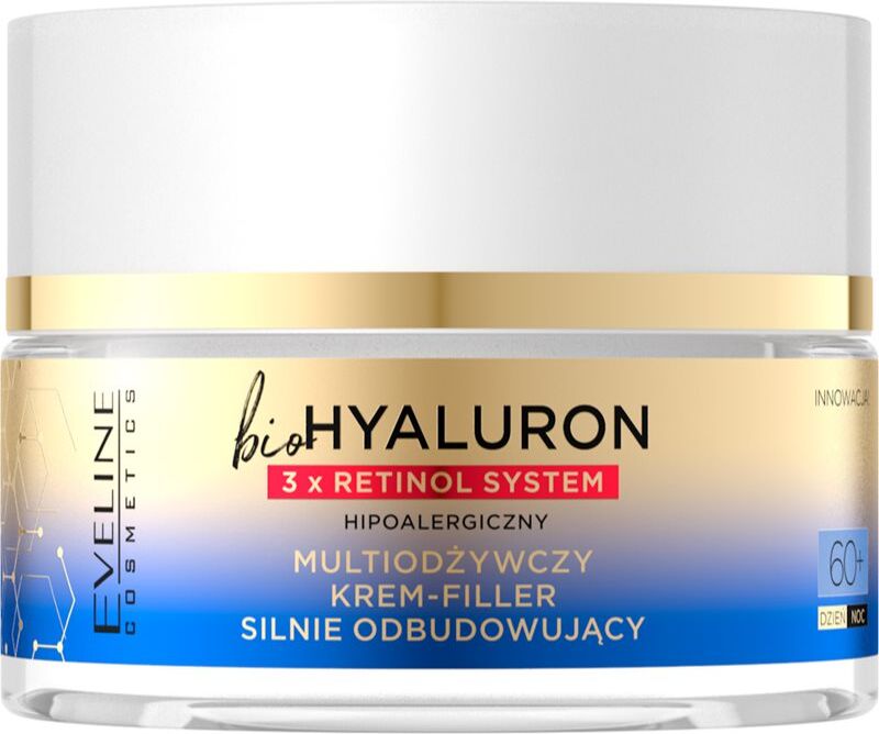 Eveline Cosmetics Bio Hyaluron 3x Retinol System renewing cream for firmer skin 60+ 50 ml