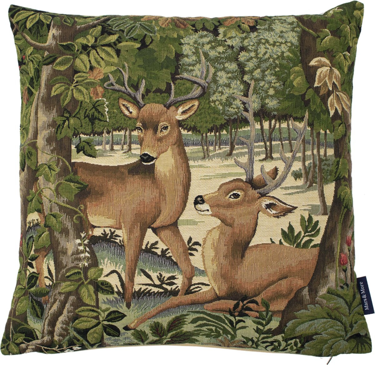 Gobelin kussen Sprookje met hertenkalfjes, 45 x 45 cm